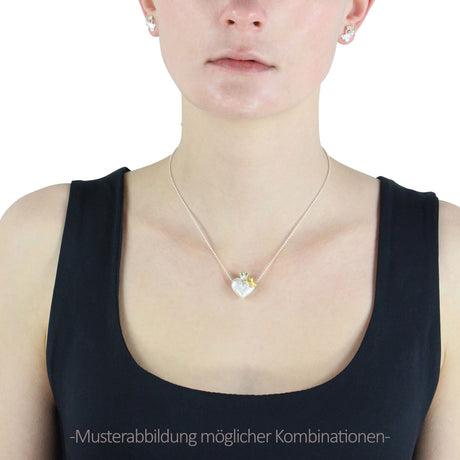 Froschkönig kleiner Herz Anhänger mit Frosch und facettiertem Peridot