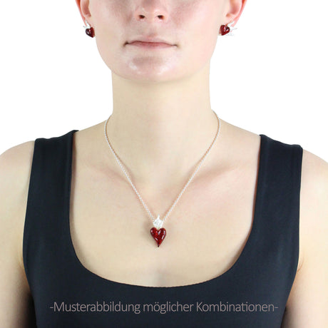 Flammeninferno kleiner Herz Anhänger mit rotem Brandlack