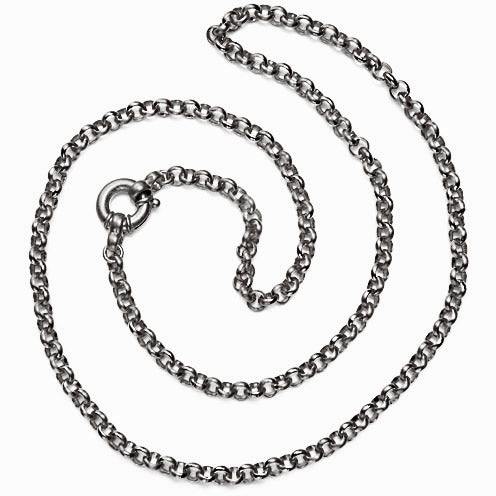 Dicke Erbskette 6 mm aus Silber im Vintagelook in der Länge 75 cm mit Schmuckfederring