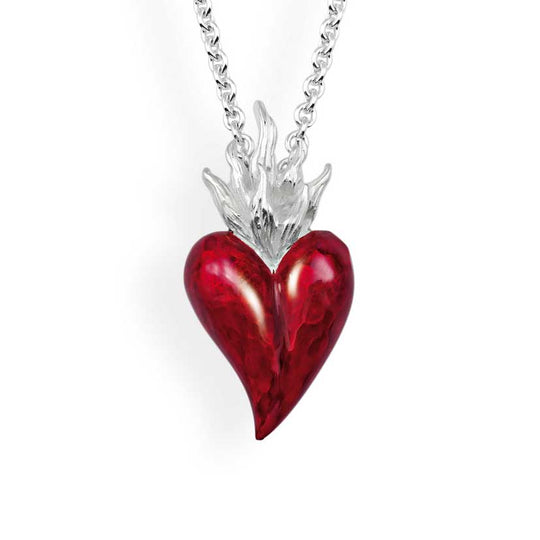 Flammeninferno mittlerer Herz Anhänger mit rotem Brandlack