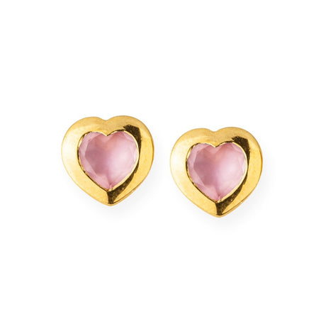 Heartbreaker Stone kleine Ohrstecker mit Rosenquarz