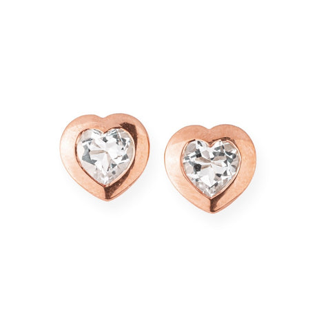 Heartbreaker Stone kleine Ohrstecker mit Bergkristall
