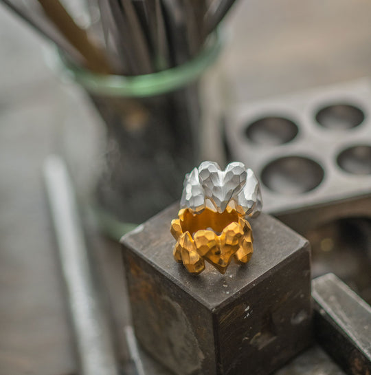 Ringweitenänderung in GOLDPLATTIERT oder ROTGOLD oder VINTAGE OHNE Lack und/oder Stein