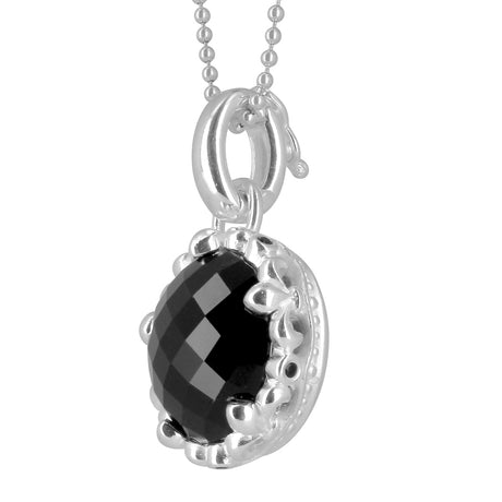 Lilienkönigin großer Kronen Anhänger mit Onyx und Klappöse