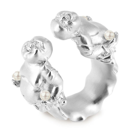 Little Buddha großer Ring mit Süßwasserperle