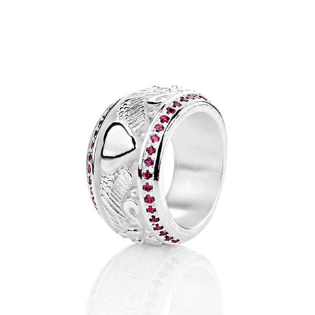 Carpe Diem kleiner Ring mit Rhodolithpavée