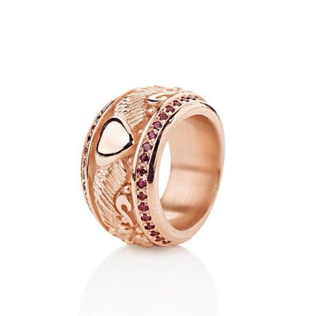 Carpe Diem kleiner Ring mit Rhodolithpavée