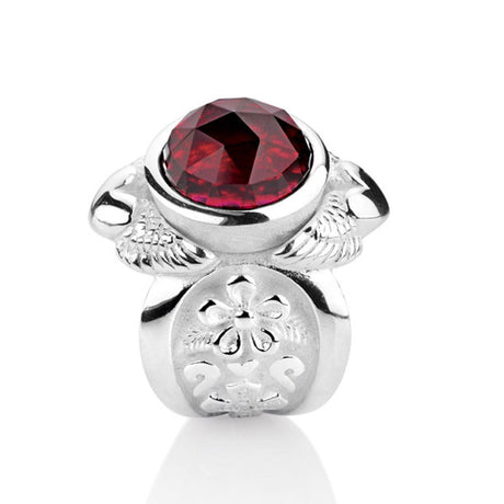 Carpe Diem großer Ring mit facettiertem Granat