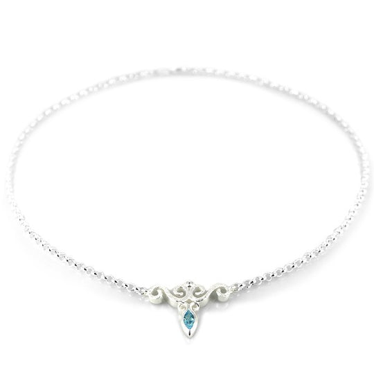 Mary Stuart Collier mit Topas und Erbskette in der Länge 45 cm