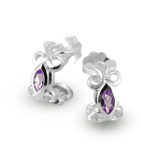 Mary Stuart 3/4 Creolen mit Amethyst