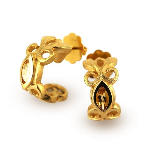 Mary Stuart 3/4 Creolen mit Citrin