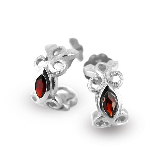 Mary Stuart 3/4 Creolen mit Granat