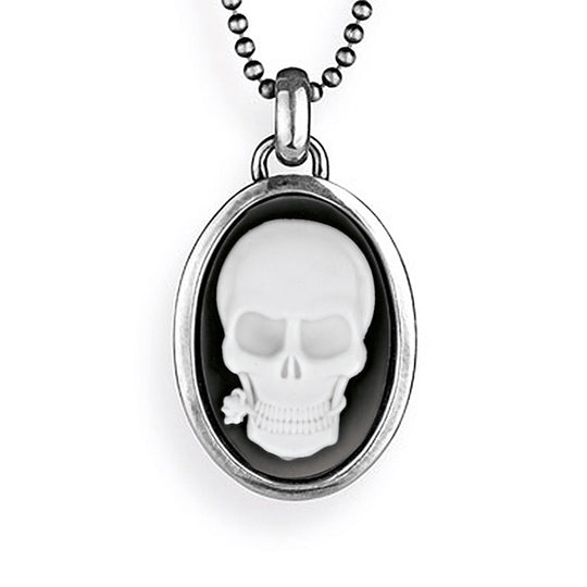 Alles ist Eins mittlerer Anhänger mit Totenkopf Achatgemme