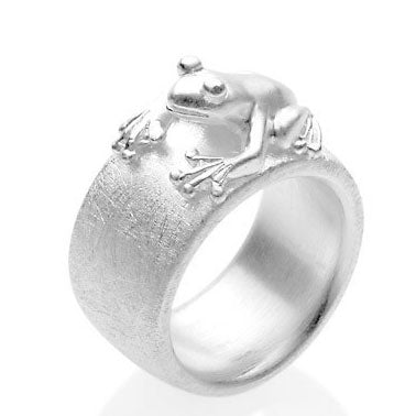 Froschkönig großer Ring mit Frosch