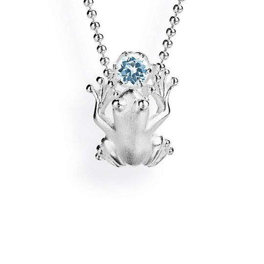 Froschkönig kleiner Frosch Anhänger mit facettiertem Topas