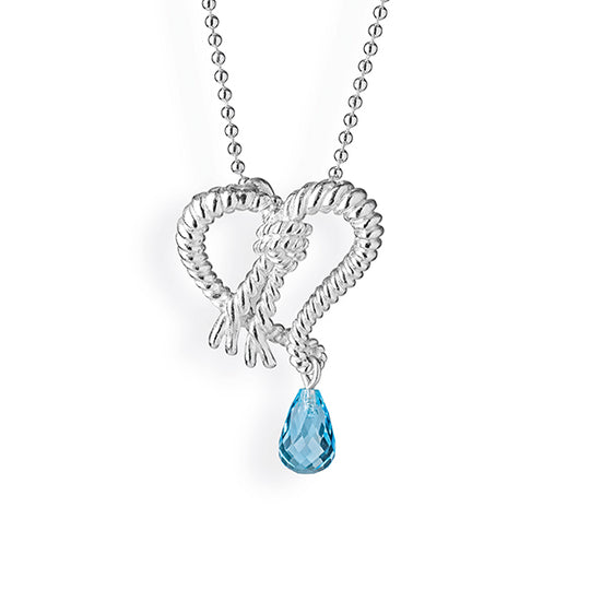 Heimathafen kleiner Herz Anhänger in Taustruktur mit Topaspampel