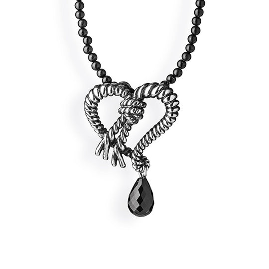 Heimathafen kleiner Herz Anhänger in Taustruktur mit Onyxpampel