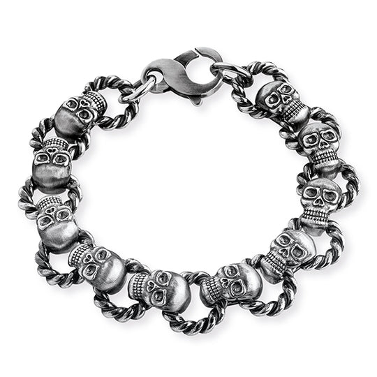 Heimathafen Armband mit Totenkopf und Karabiner