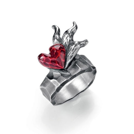 Flammeninferno kleiner Ring mit rotem Brandlack