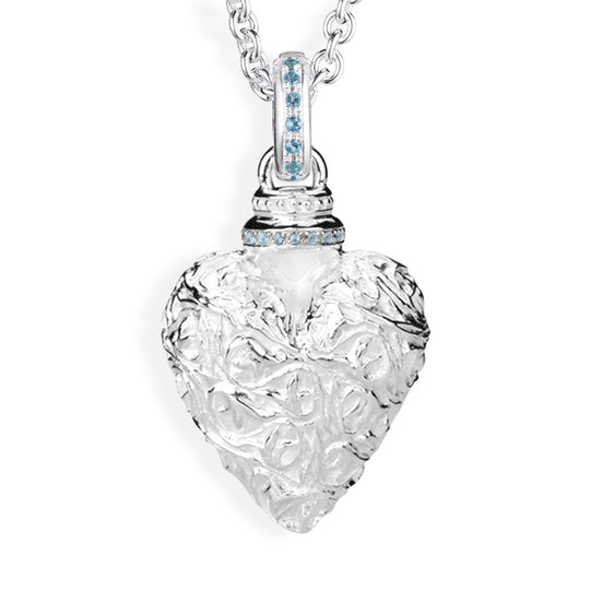 Klunkerlinge großer Herz Anhänger mit Klappöse und Topaspavèe