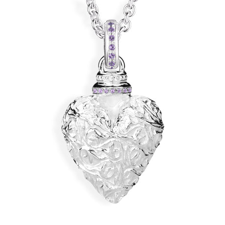 Klunkerlinge großer Herz Anhänger mit Klappöse und Amethystpavée