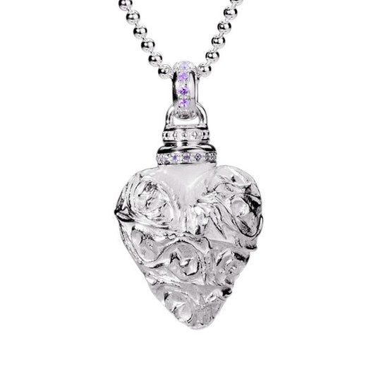 Klunkerlinge mittlerer Herz Anhänger mit Amethystpavée