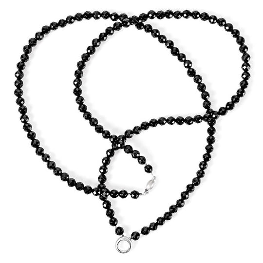 Onyx Kette mit Einhängering und Tonnenschloss in der Länge 85 cm