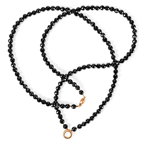 Onyx Kette mit Einhängering und Tonnenschloss in der Länge 85 cm