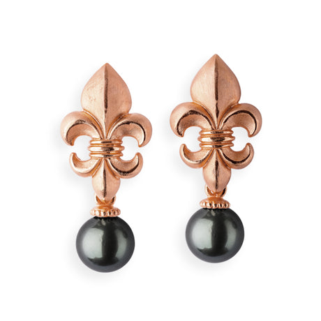 Lilienkönigin große Clipohrstecker mit Tahitiperle