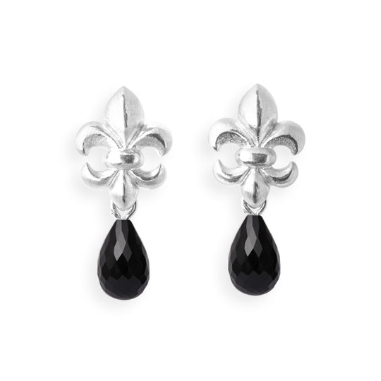 Lilienkönigin kleine Ohrstecker mit Onyxpampel