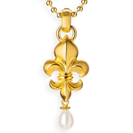 Lilienkönigin großer Anhänger mit Süßwasserperle und Klappöse