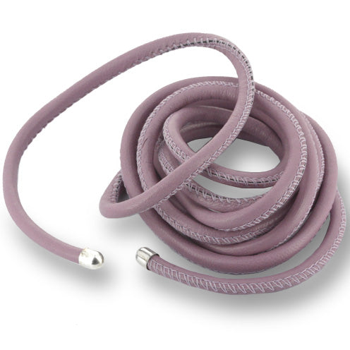 Lederband flieder 4 mm mit Endkappen in der Länge 130 cm