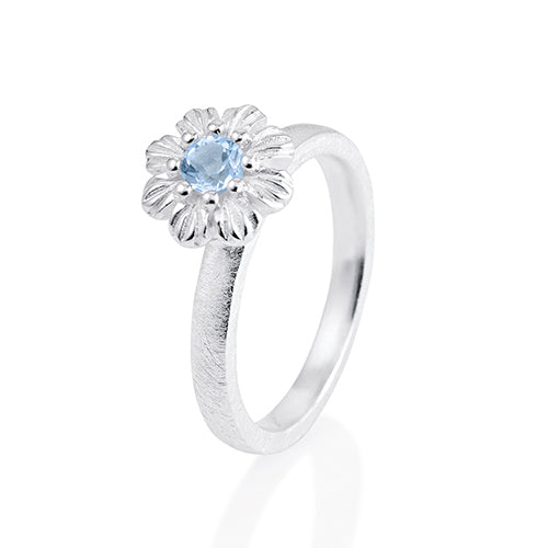 Queen Lisbeth kleiner Blüten Ring mit Topas