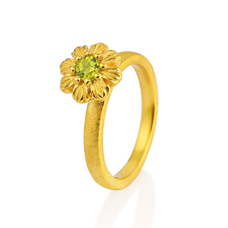 Queen Lisbeth kleiner Blüten Ring mit Peridot