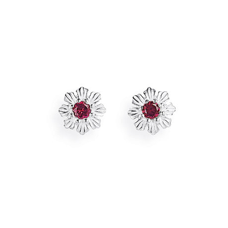 Queen Lisbeth kleine Blüten Ohrstecker mit Rhodolith