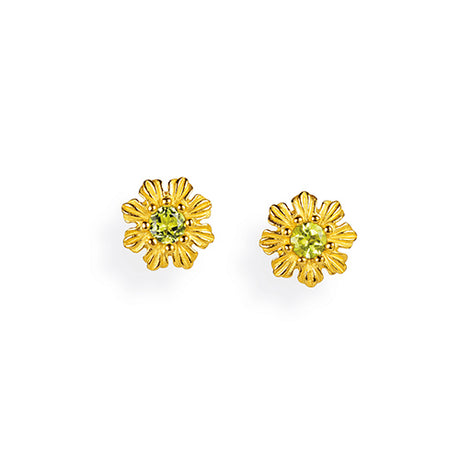 Queen Lisbeth kleine Blüten Ohrstecker mit Peridot