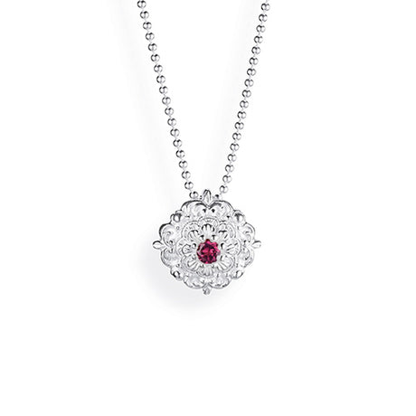 Queen Lisbeth kleiner Ornament Anhänger mit Rhodolith