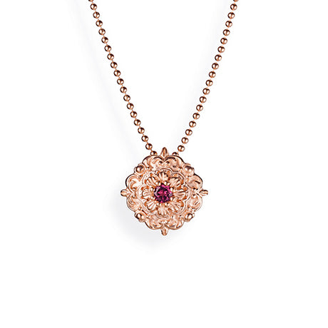 Queen Lisbeth kleiner Ornament Anhänger mit Rhodolith