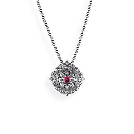Queen Lisbeth kleiner Ornament Anhänger mit Rhodolith