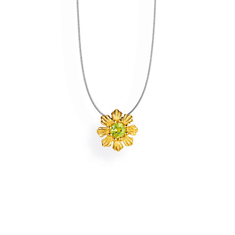 Queen Lisbeth kleiner Blüten Anhänger für Stahl mit Peridot