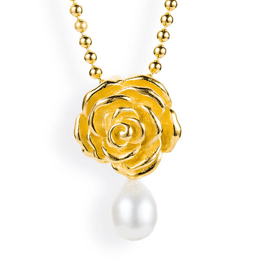 Rosenregen mittlerer Rosen Anhänger mit Süßwasserperle