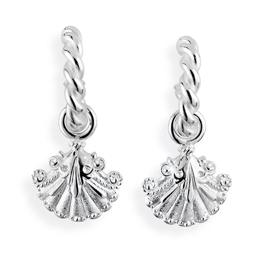 Strandgut, Muschel Creoleneinhänger aus Silber (ohne Creole)