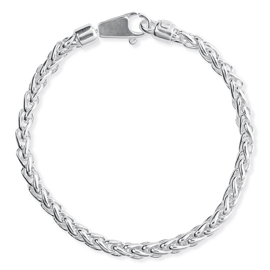 Klassisches Zopf Armband mit Schmuck-Karabiner in der Länge 21 cm