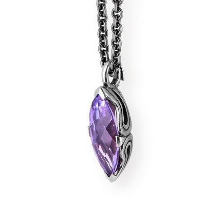 La Belle Epoque großer Anhänger mit Clipschlaufe und Amethystnavette