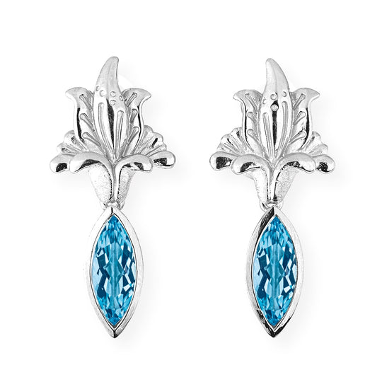 La Belle Epoque Blüten Clipohrstecker mit Topasnavette