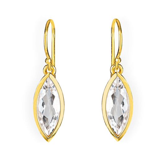 La Belle Epoque Ohrhänger mit Schwanenhals und Bergkristallnavette