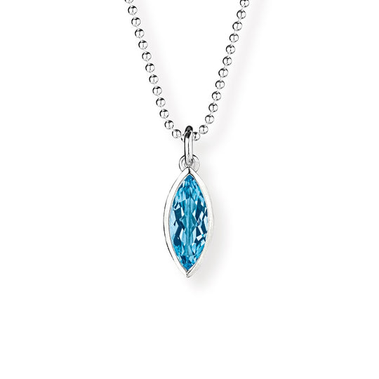 La Belle Epoque kleiner Navette Anhänger mit Topas