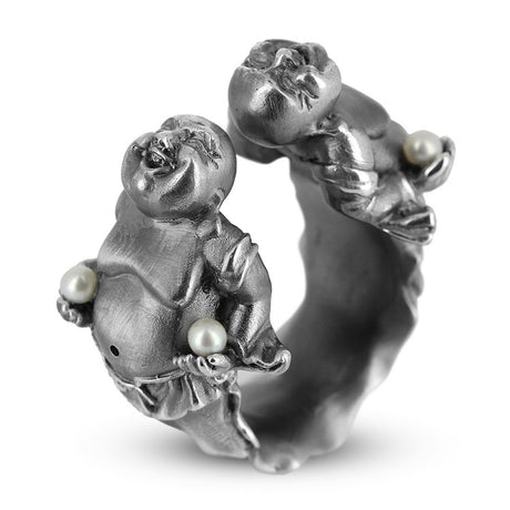 Little Buddha großer Ring mit Süßwasserperle