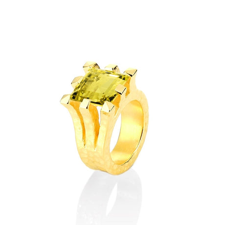 Burgen kleiner Ring mit Lemoncitrin