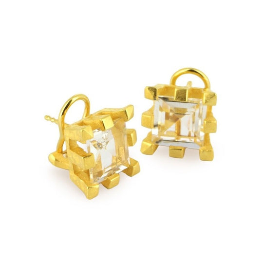 Burgen Clipohrstecker mit Bergkristall